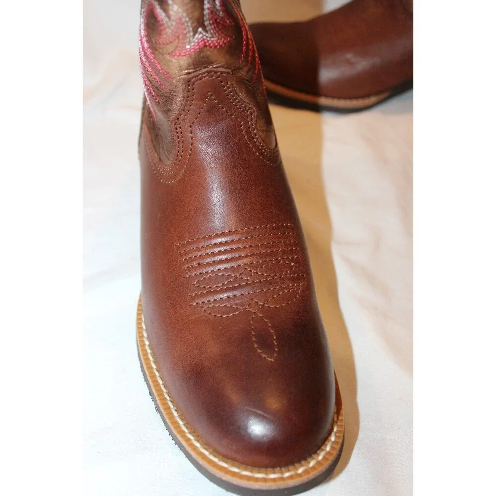 ARIAT WOMEN'S SENA LEATHER TALL COWBOY BOOTS SIENNA SADDLE RUSTY RED SZ 7B